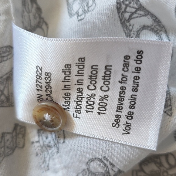 Mountain Khakis White & Gray Relaxed Fit Mens Cotton Shirt. Size Medium - Picture 9 of 12